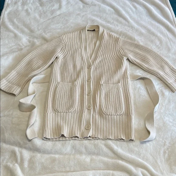 Equipment Cream Belted Cardigan Sweater - Picture 10 of 15